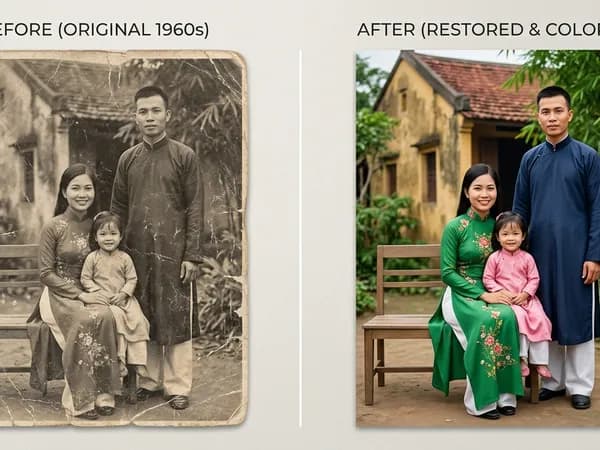 Phục chế ảnh cũ trước và sau